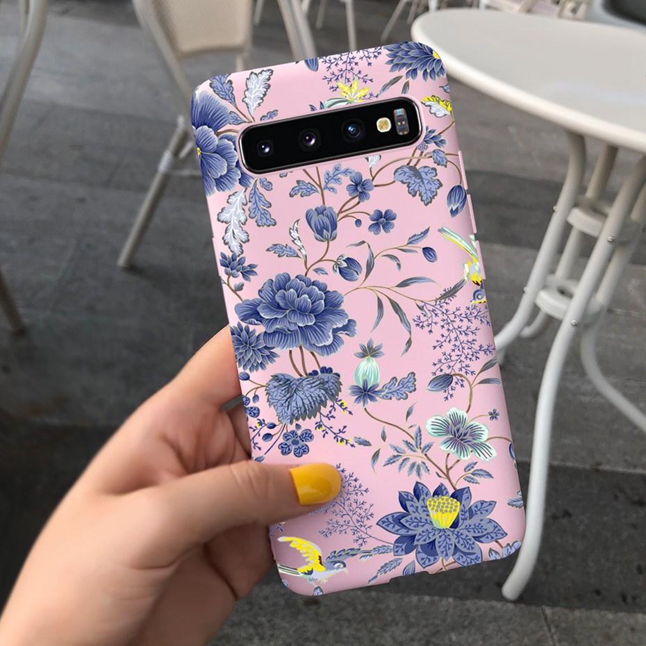 Silicon Case For Samsung Galaxy S10 Plus Phone Cover Samsung S10 S 10 S10e Flower Soft TPU Funda GalaxyS10 10e S10Plus Couqe