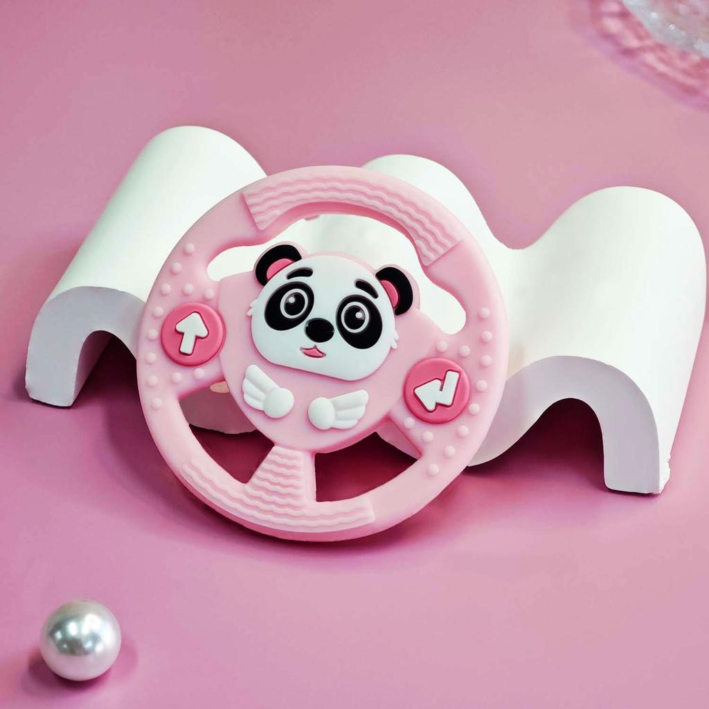 Baby Silicone Teether Photography Accessories Baby Teether Stick Bite Cute Cartoon Animal Steering Wheel Anti-Eating Handle