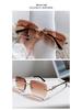 European & American Square Frameless Sunglasses: Men's Sawtooth & Women's Leopard Head Metal Fashion