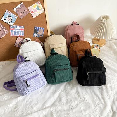 Strip Backpack Corduroy Schoolbag 2025 New Women's Bag Korean Version Simple Casual Girl Small Backpack Women's Bag