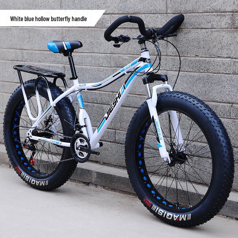 Men's Off-Road Fat Tire Snow & Mountain Bike - Variable Speed, Shock Absorbing, Wide Tires for Beach and Trail