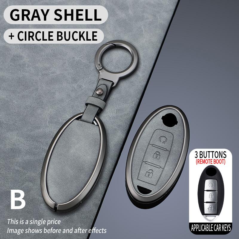 2 3 4 5 Button Zinc Alloy Leather Car Key Case Cover For Nissan Qashqai Juke J10 J11 X-Trail T32 T31 Kicks Tiida Pathfinder Note