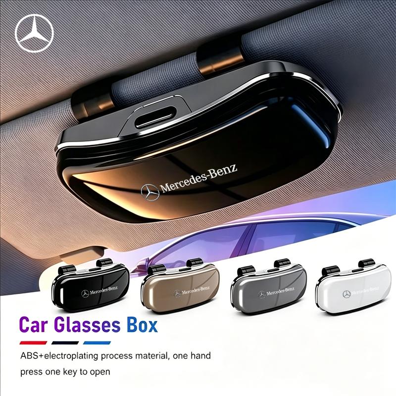 UKY5 1Pcs Car Visor Glasses Box Auto Sunglasses Storage Box For Mercedes Benz AMG GLBGLC W203 W206 W220 W205 W211 W212 W201 W210 W168