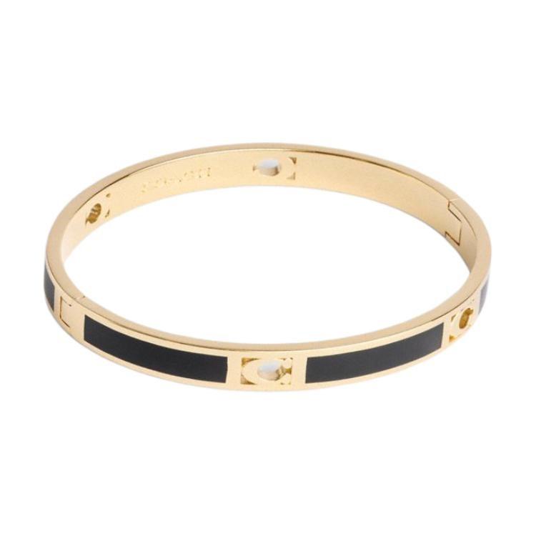 COACH Enamel Bangles Unisex Gold/Black CAD45-GDBK