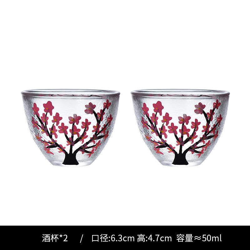 

Бокалы для вина Сакура в японском стиле Декантер для вина Кувшин для саке Набор Домашняя подогреватель для вина Отель Свадьба Ресторан Бар Стеклянный набор Подарок