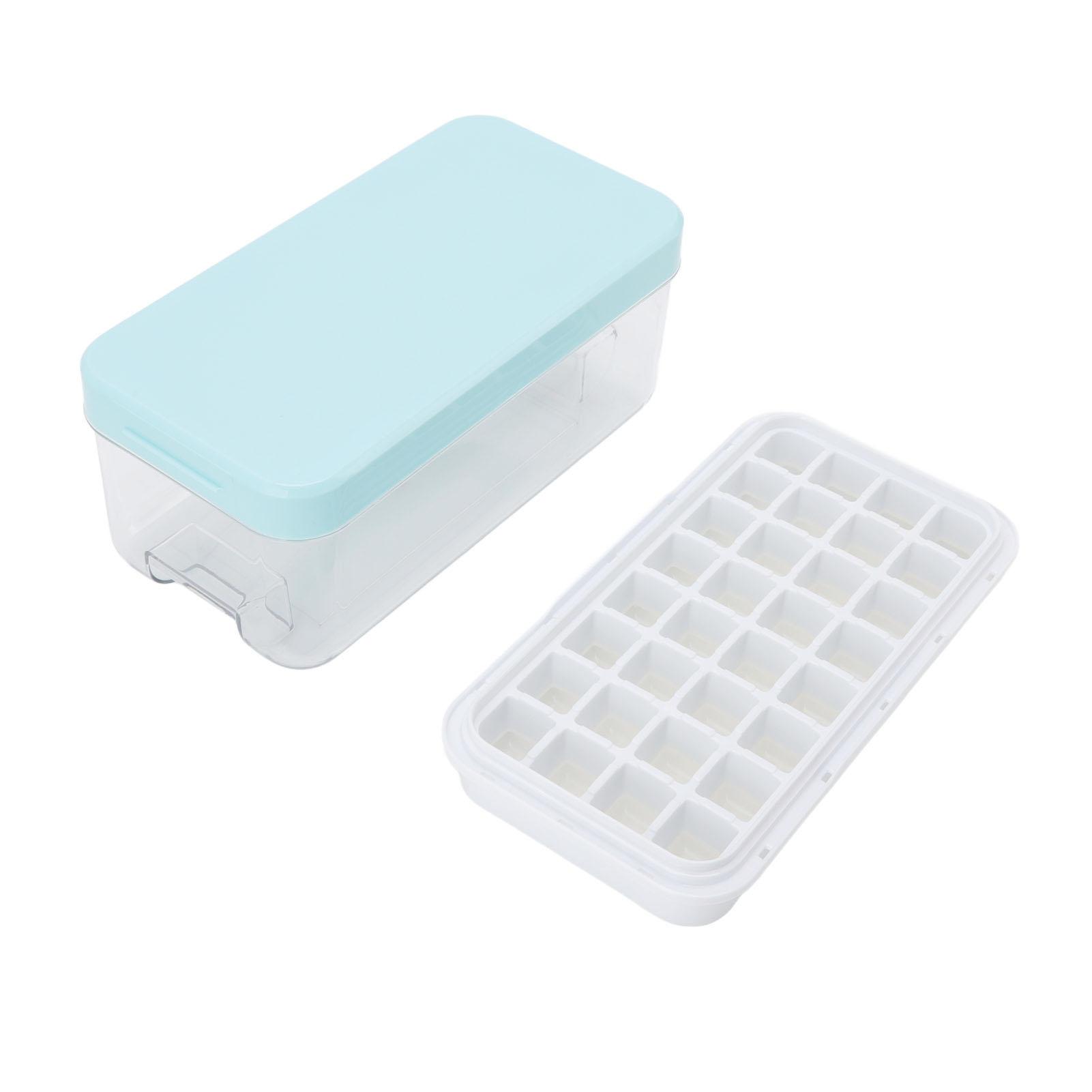 

Ice Cube Tray Single Layer with Lid and Ice Storage Box Silicone Ice Maker Mold for Home Kitchen Blue L синий