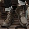 Classic High-Top Laced Walking Boots Outdoor Durable Comfortable And Casual Boots British Style Men's Genuine Leather Work Boots
