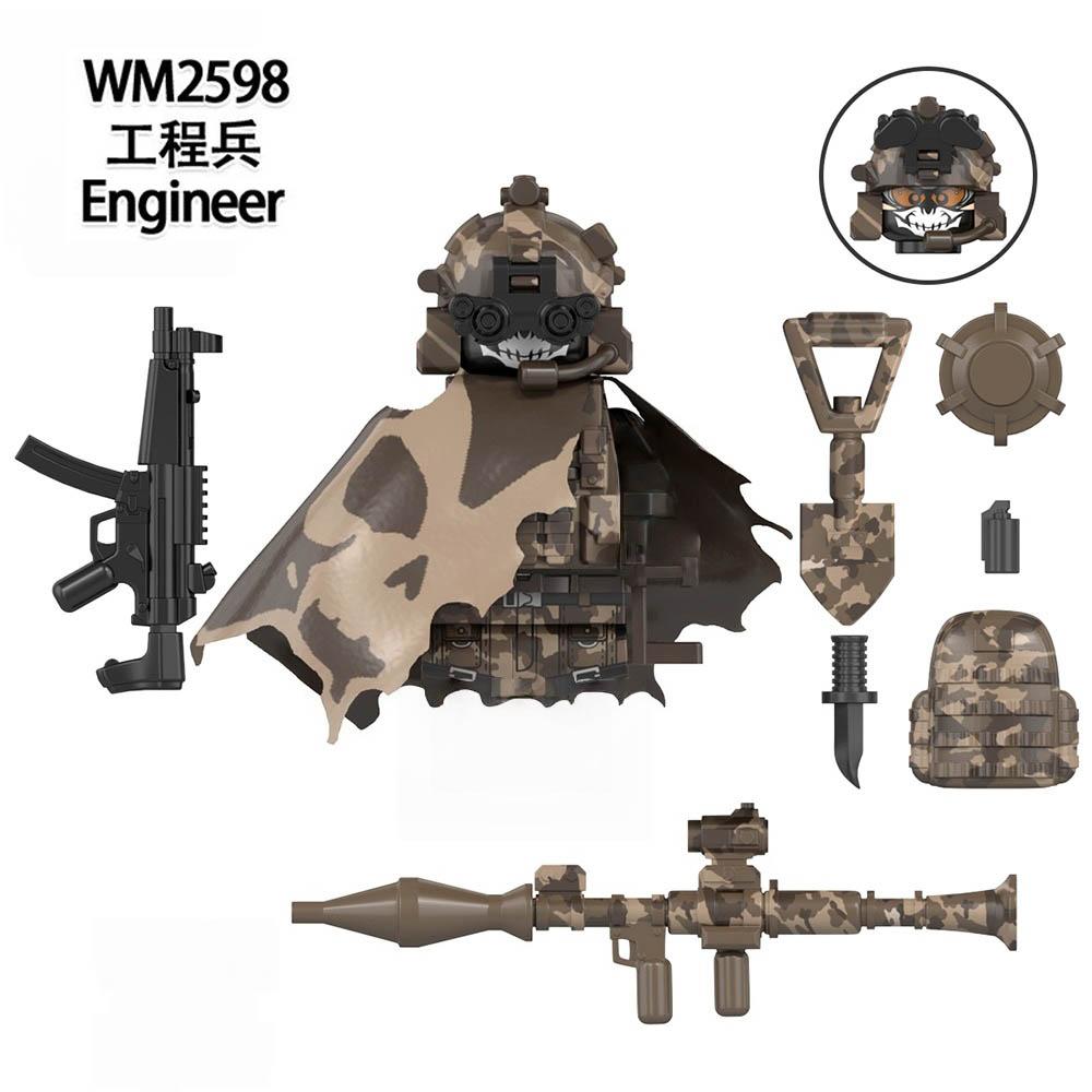 WM6147 WM6168 Military Series SWAT Special Forces Building Blocks Commando Soldier City Police Cap Mini Action Figure Toys