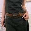 Cow Head Buckle Western Cowboy Belt Retro Waistband Fashion Embossed Belt  For Man Women