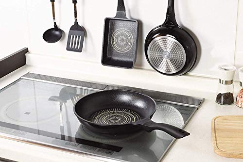 Pearl Metal Frying Pan, Black, 28cm, Die-Cast, Induction Compatible, Mega Stone Coating, HB-4426