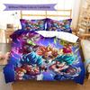 Dragon Ball Super Pattern Bedding,Quilt Set Quilt Cover Pillowcase Home Birthday Gift (1 * Duvet Cover + 2 * Pillowcase, Without Core)