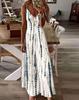 Summer Maxi Dress  Trendy Spaghetti Strap Tie Dye Print European American Style