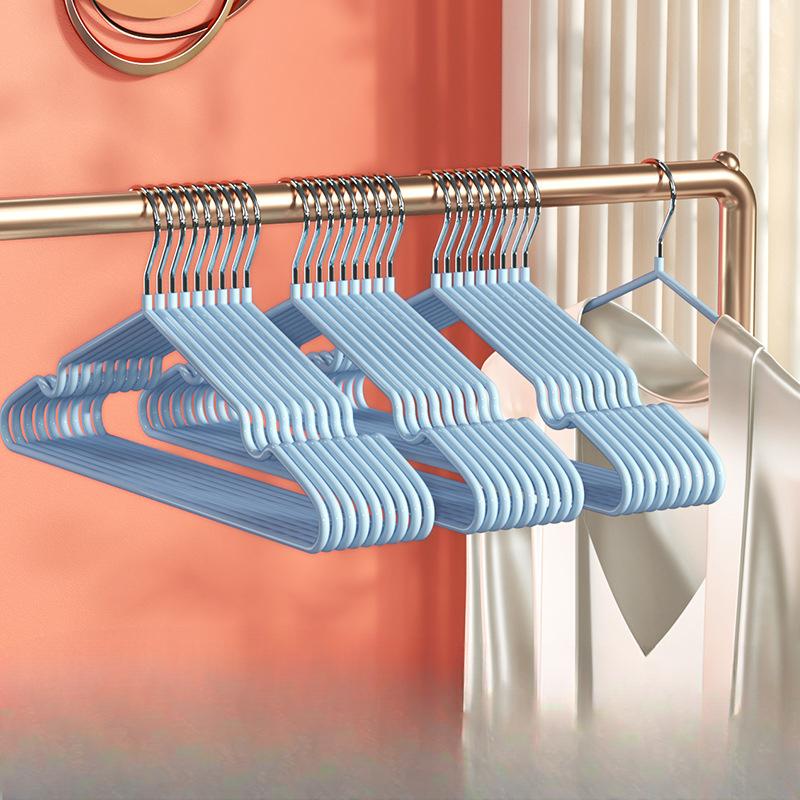 Anti-slip Plastic-coated Clothes Hanger Clothes Drying Rack Thickened Stainless Steel Clothes Support Seamless Clothes Hanging Rack