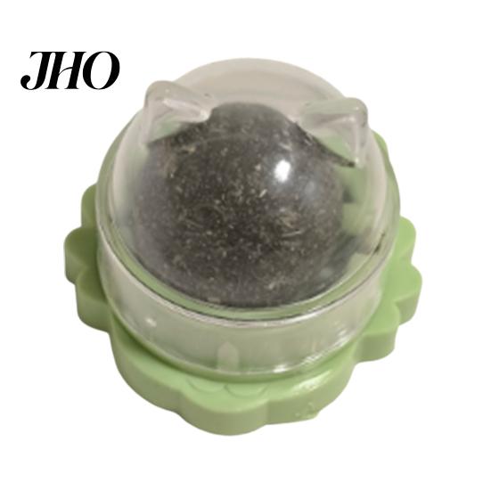 Interactive Cat Toy 2Pcs Catnip Lick Balls Rotating Ball Safe Healthy Kitten Chew with Adhesive for Wall or Floor Cats Licking Chewing Play