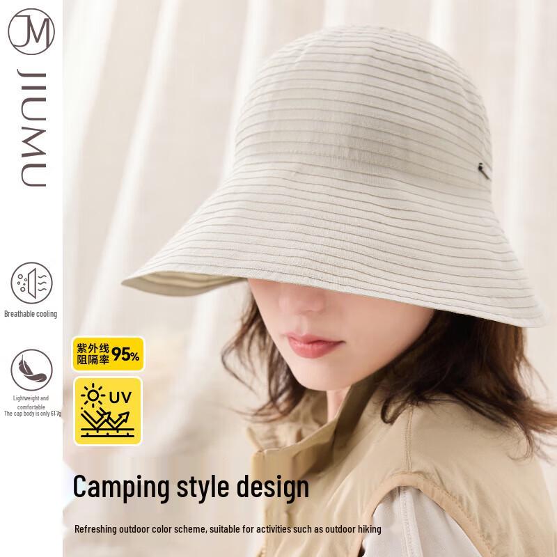 JIUMU Women s UV Protection Wide-Brim Fisherman Sun Hat CW157
