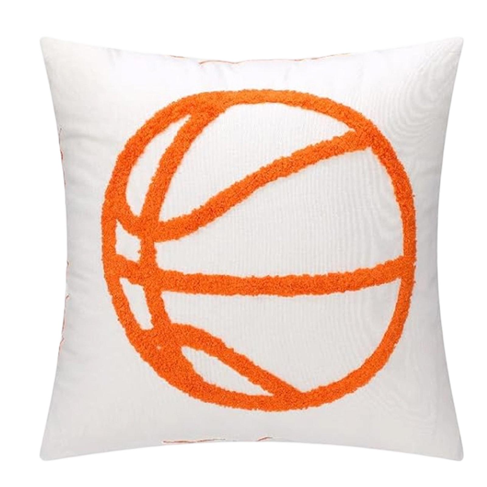 

3d Embroidered Ball-Shaped Pillowcases (Soccer, Basketball, Baseball Designs), Breathable, Pillow Insert Not Included One Size