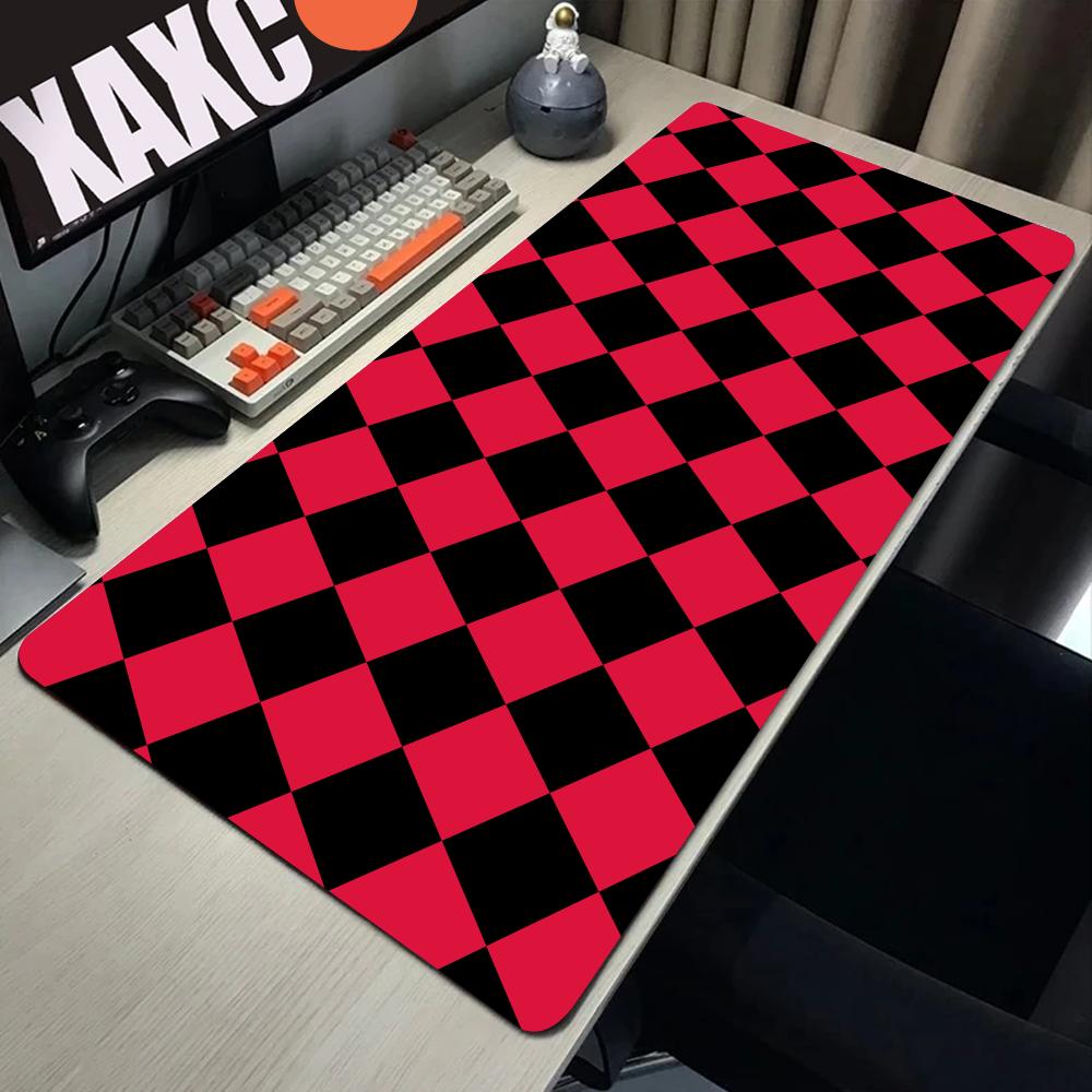 Black And White Checkered Mousepad Gamer Gaming Laptops Mausepad Mouse Pad Computer Mouse Ped Pc Accessories Rubber Mat Deskmat
