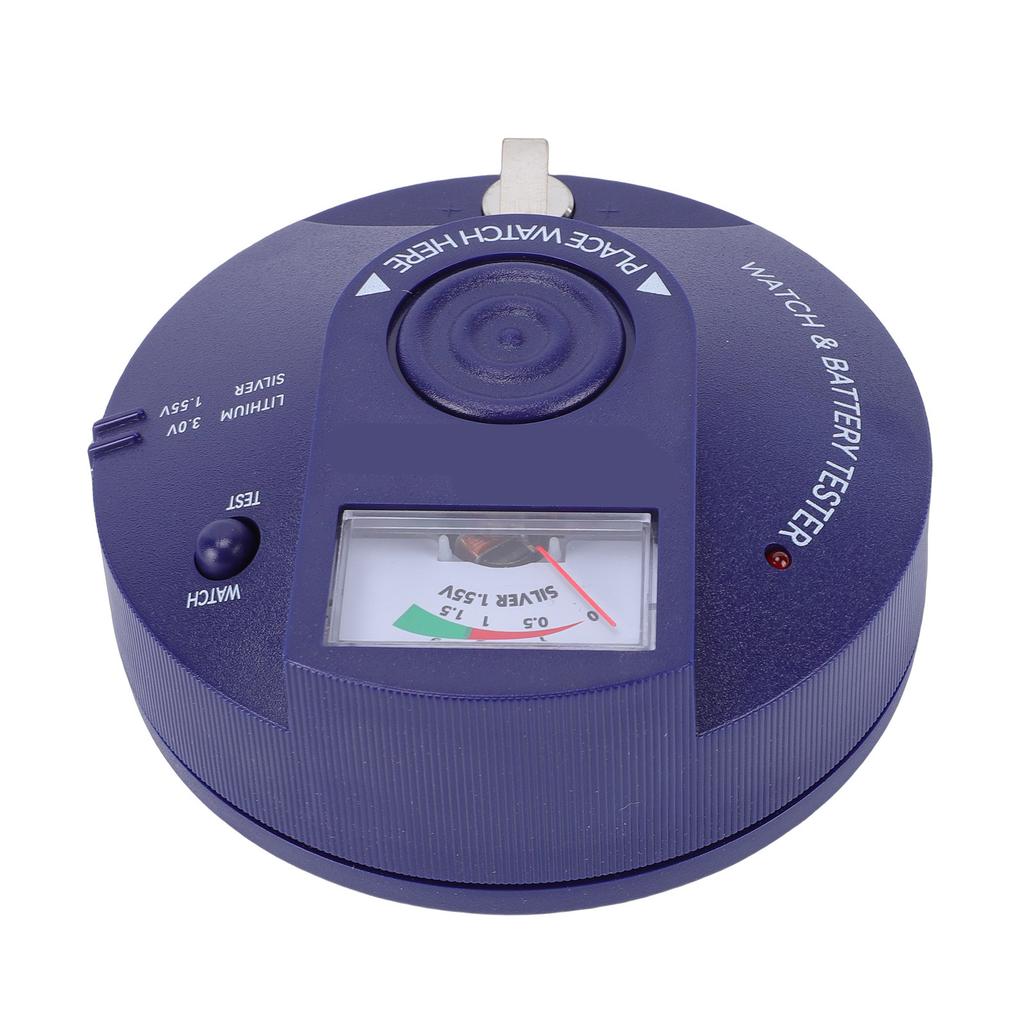 Circular Type Watch Battery Pulse Tester Button Cell Battery Analyzer with Indicator Light Sound Alarm for Watchmaker