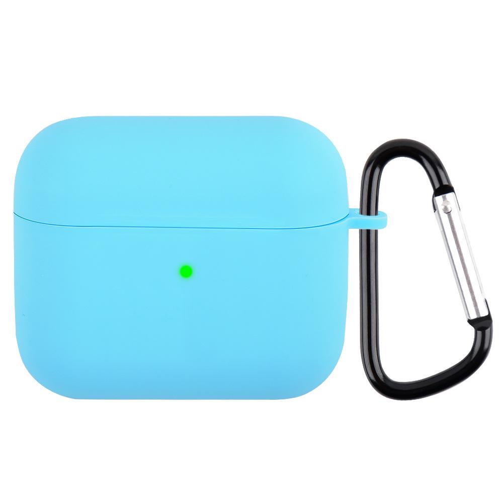 Suitable for AirPods 3 Silicone Solid Color Buckle Earphone Cover Anti-drop Non-slip Protective Cover Portable Soft Case