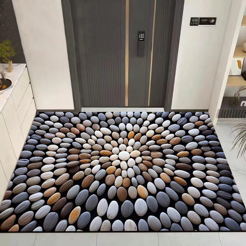 3D Kiesel Badezimmer Bodenmatte Rutschfest Schnelltrocknend Fußmatte Pflegeleicht Türvorleger