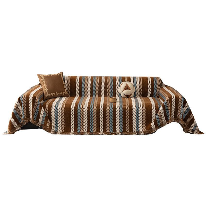 Non-Slip Sofa Cover With Corner Straps, Decorative Couch Cover And Stretch Sofa Slipcover For Chaise Pieces