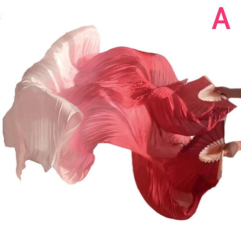 Prawa ręka 150 cm długości wachlarz do tańca Sprzedaj Pani Belly Gradient Color Dancer Ćwicz długie imitacje rekwizytów tanecznych Jedwabne wachlarze