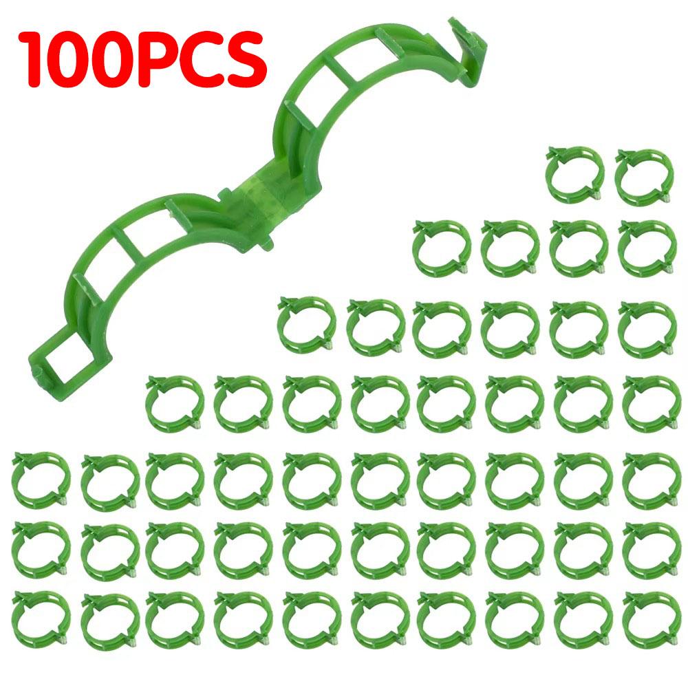 50-300Pcs Plant Support Clips Reusable Plastic Connects Vine Fixing Clip Tomato Grape Vegetable Plants Holder Buckle Garden Tool