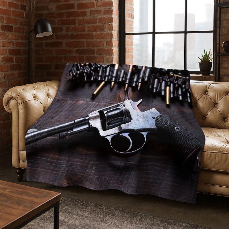 Gun Pistol Ammunition Bullet Cartridge Flannel Blanket Soft Warm Throw Blanket for Bedroom Living Room Bed Travel Camping Picnic