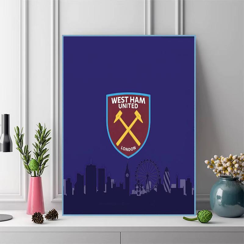 West Ham United F.C 100% Round Full Drill 5D DIY Diamond Painting Embroidery Cross Stitch Rhinestone Décor
