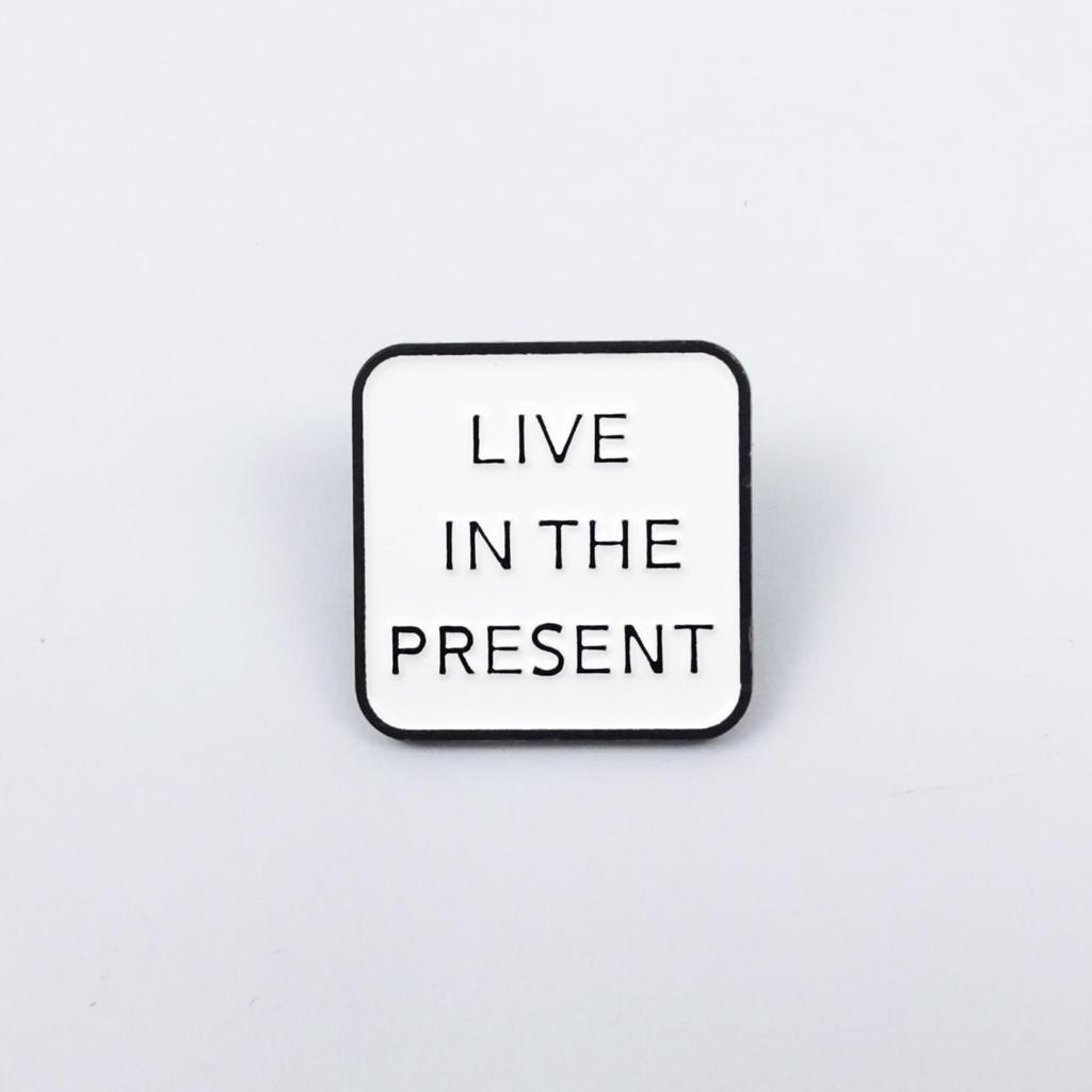 Creative White Geometric Metal Brooch with English Quotes - Versatile Decoration Badge