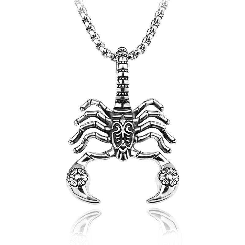 Creative Design Animal Scorpion Pendant Necklace Men Women Stainless Steel Punk Hip Hop Necklace Jewelry Party Club Gift S410