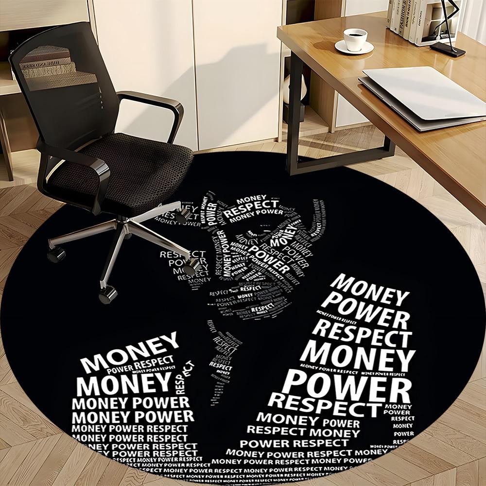 1PC Scarface Office Round Rug, Non-slip, Soft and Durable Office Rug for Interior Decoration, Perfect for Office Yy250915034