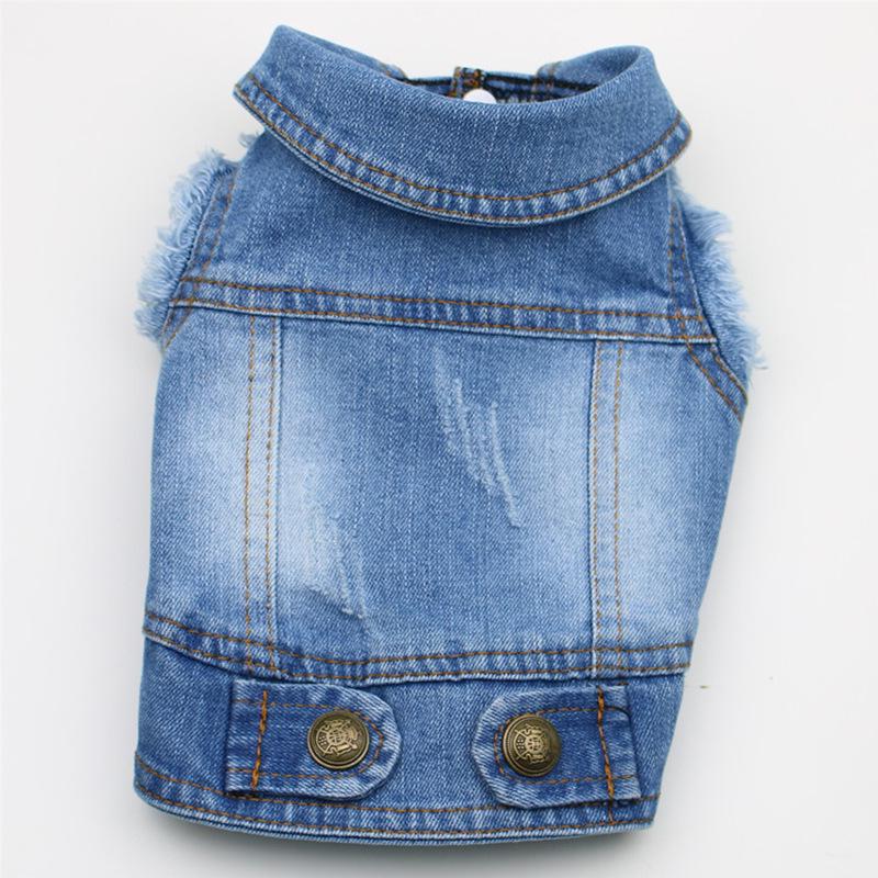 Vintage Distressed Denim Vest for Dogs: Teddy, Poodle & Bichon Frise - Stylish Spring/Autumn Pet Tank