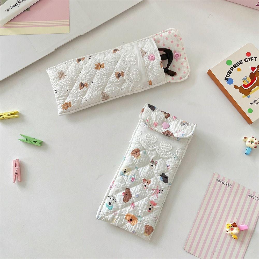 Sweet Cute Pencil Case Korean Style Lovely Eyeglasses Case Lightweight Lipstick Bag Girls
