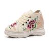 2025 new ethnic style cloth shoes women's canvas embroidered shoes thick sole inner height increase versatile travel sports ancient style women's sho