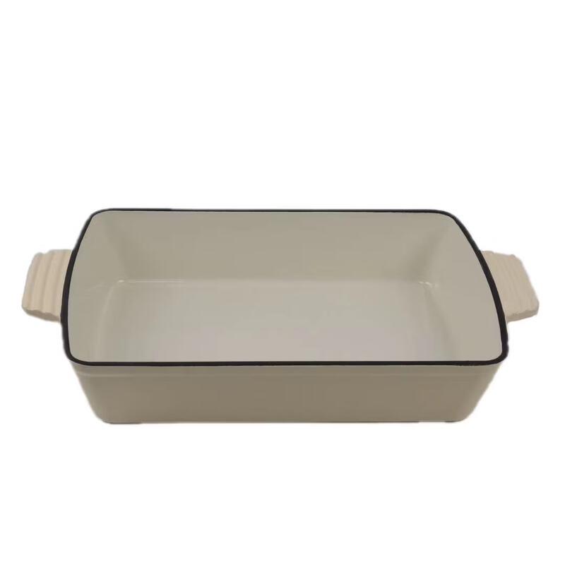 ZhiShi Cast Iron Enamel Rectangular Roasting Pan