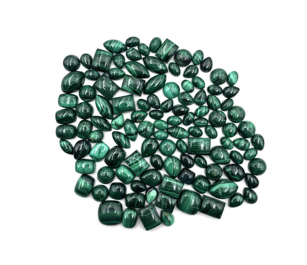 Natural Malachite Mix Shape Cabochon Loose Gemstone Lot 40-50 Pcs 100 CT For Jewelry Making