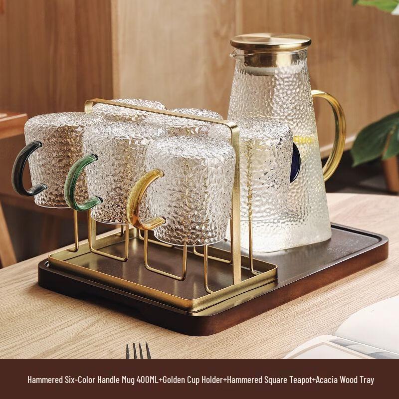 Japanese Style Hammered Glass Cup Set