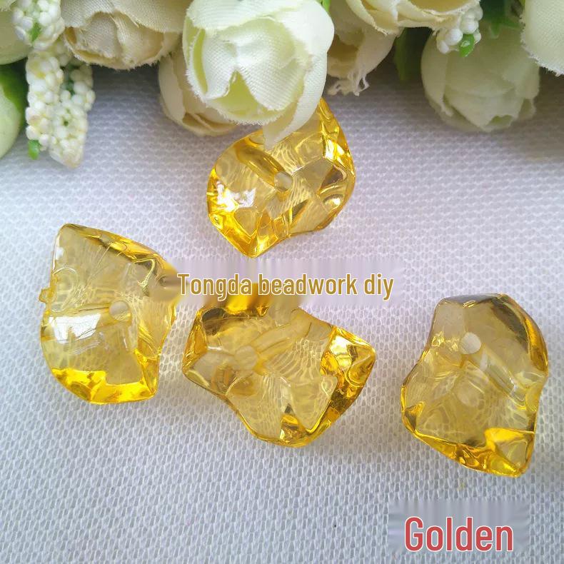 DIY Acrylic Irregular Beaded Earring Kit - Imitation Crystal Ice Cube Beads (19x28mm)