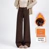 Women's Spring 2026 White Wide-Leg Glutinous Rice Pants - Petite Size, Plus Velvet, High-End Feel, Soft Drape.