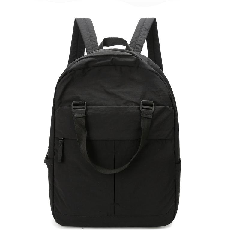 Men Solid Color Backpack Women's Large Capacity Lightweight Backpack Student Travel Bag