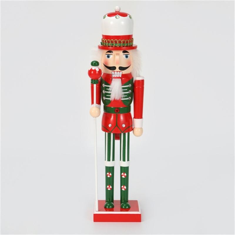 Christmas Nutcracker Wooden Retro Nutcracker Soldier Figurine Display for Kitchen Christmas Decorations