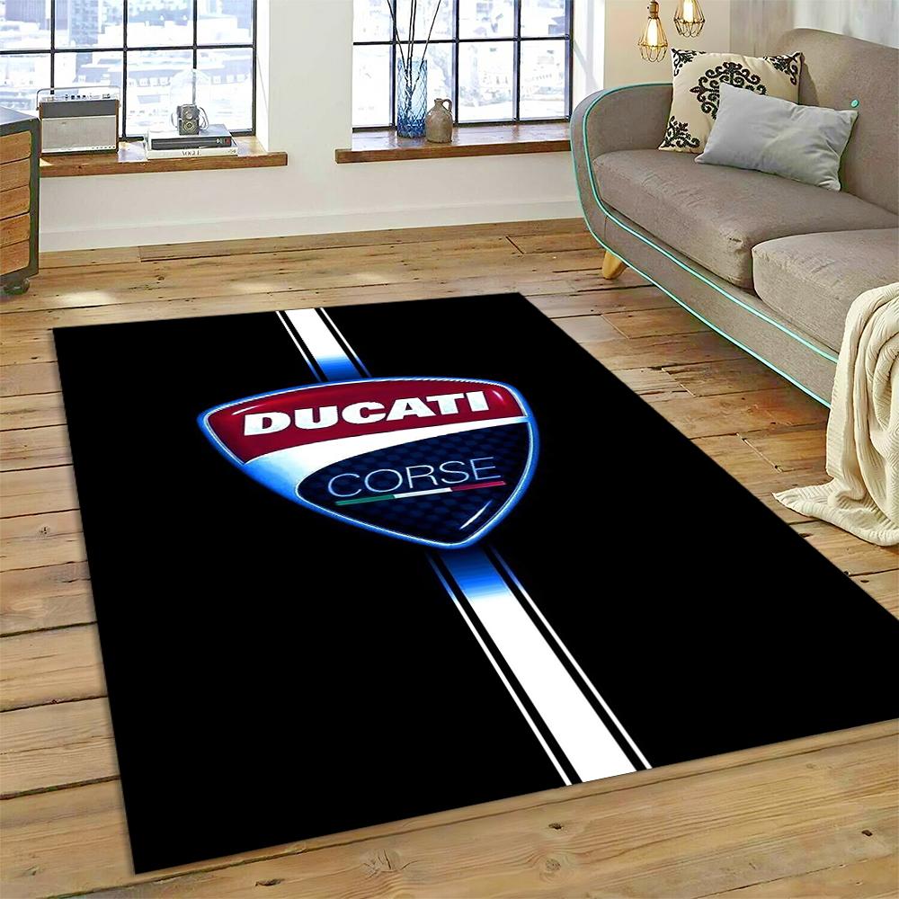 3D Rennmotorrad Schild Teppich für Wohnzimmer Schlafzimmer Zuhause Sofa Dekoration, Kinder Spiel Rutschfeste Bodenmatte Weihnachtsgeschenk