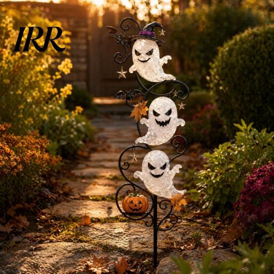 Halloween Hof Landschaftsbeleuchtung Geist Gartenstecker LED-Licht, Wasserdichte Bodenleuchtende Hof Kunstlampe, für Außen Rasen Weg Dekoration Feiertag