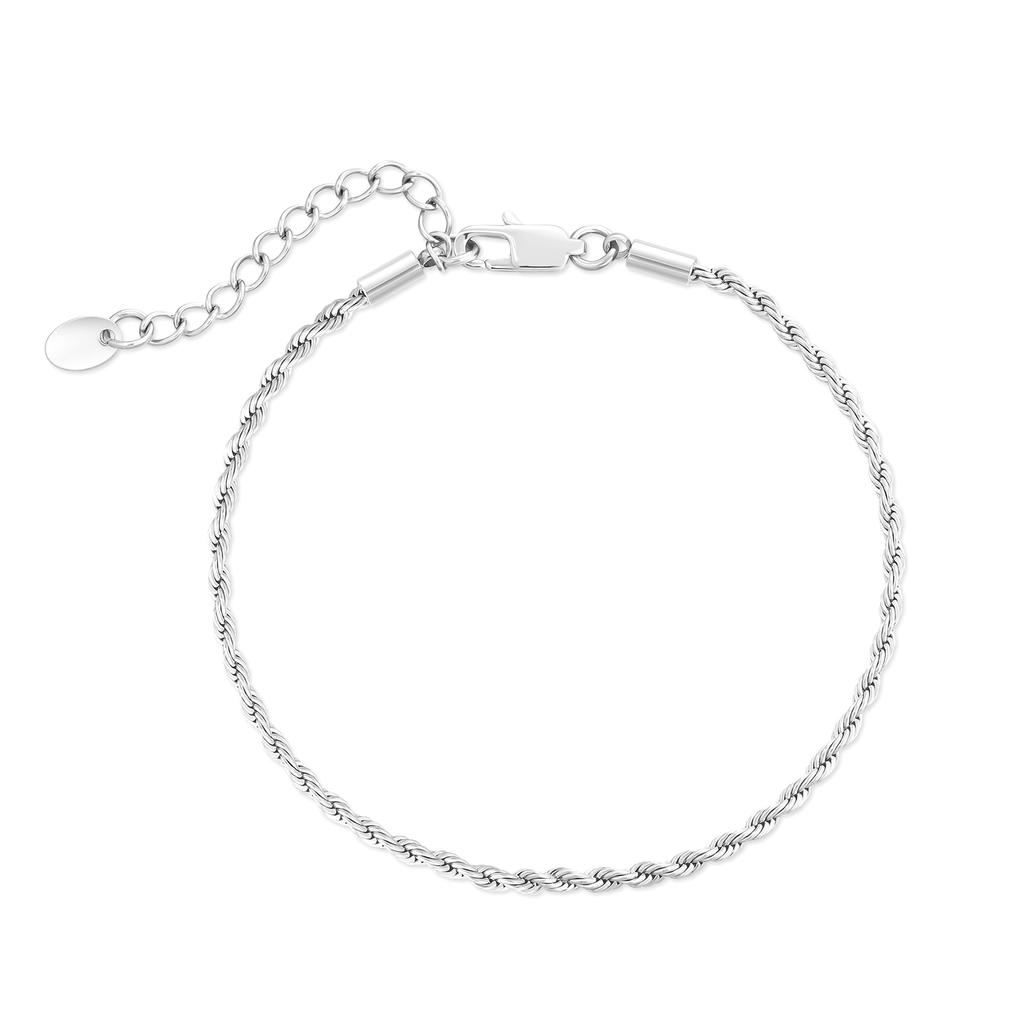 Women Girls Barefoot Ankle Jewelry 14K Gold Plated Summer Beach Gift Waterproof Stainless Steel Twist Rope Anklet Foot Bracelet