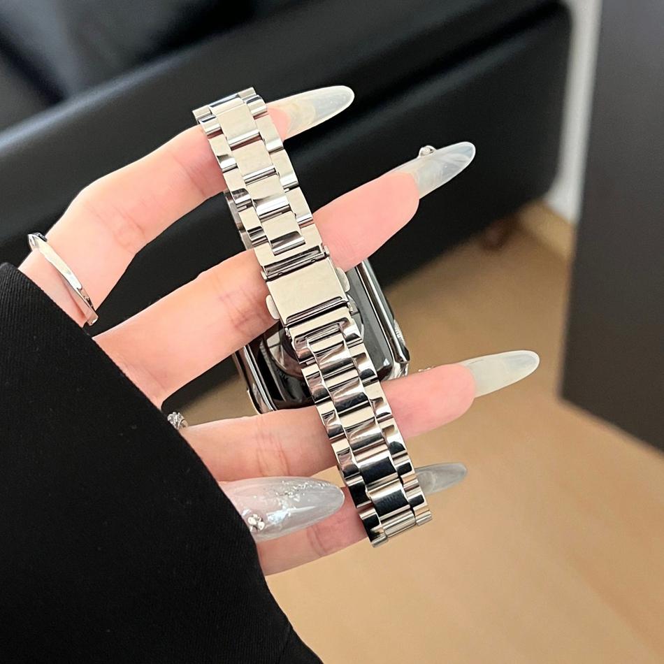 

Glossy Stainless Steel Strap For Apple Watch Band S11/10/9/8/7/SE/6/Ultra 2 IWatch 49/46/45/44/42/41/40/38mm Slim Metal Bracelet 38mm