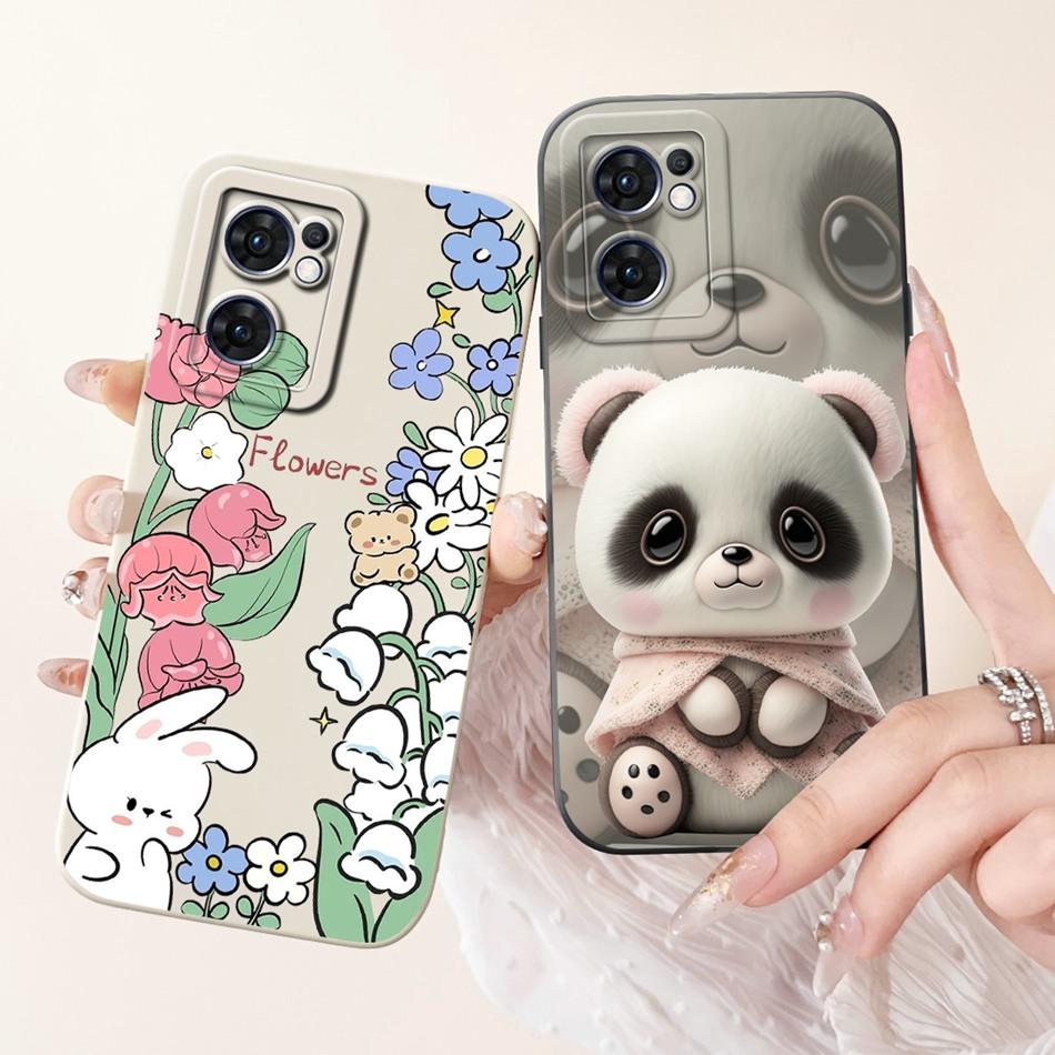 For OPPO Reno7 5G Elegant Sunflower Tulip Printed Phone Case For Oppo Reno 7 5G CPH2371 Soft Silicone Shockproof Cases