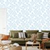 Wallpaper Flowers White and Azure, Subtle Detail for Living Room and Bedroom 50x1000