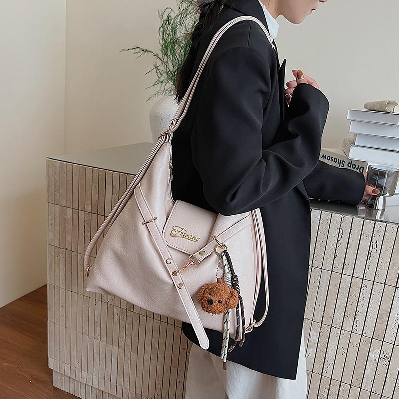 Retro commuter tote bag women's large capacity 2025 new autumn and winter versatile shoulder bag casual multi-functional backpack