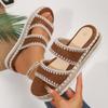 Weave Women Slippers Platform Summer Shoes for Women Beach Casual Heeled Sandals Bohemian Handmade Ladies Slippers Slides Women